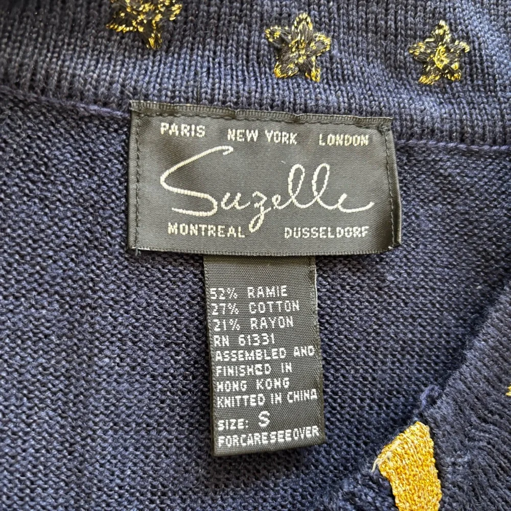 SUZELLE Military Style Navy Long Sleeve Sweater w/ Decorative Accents Nautical - Picture 3 of 7
